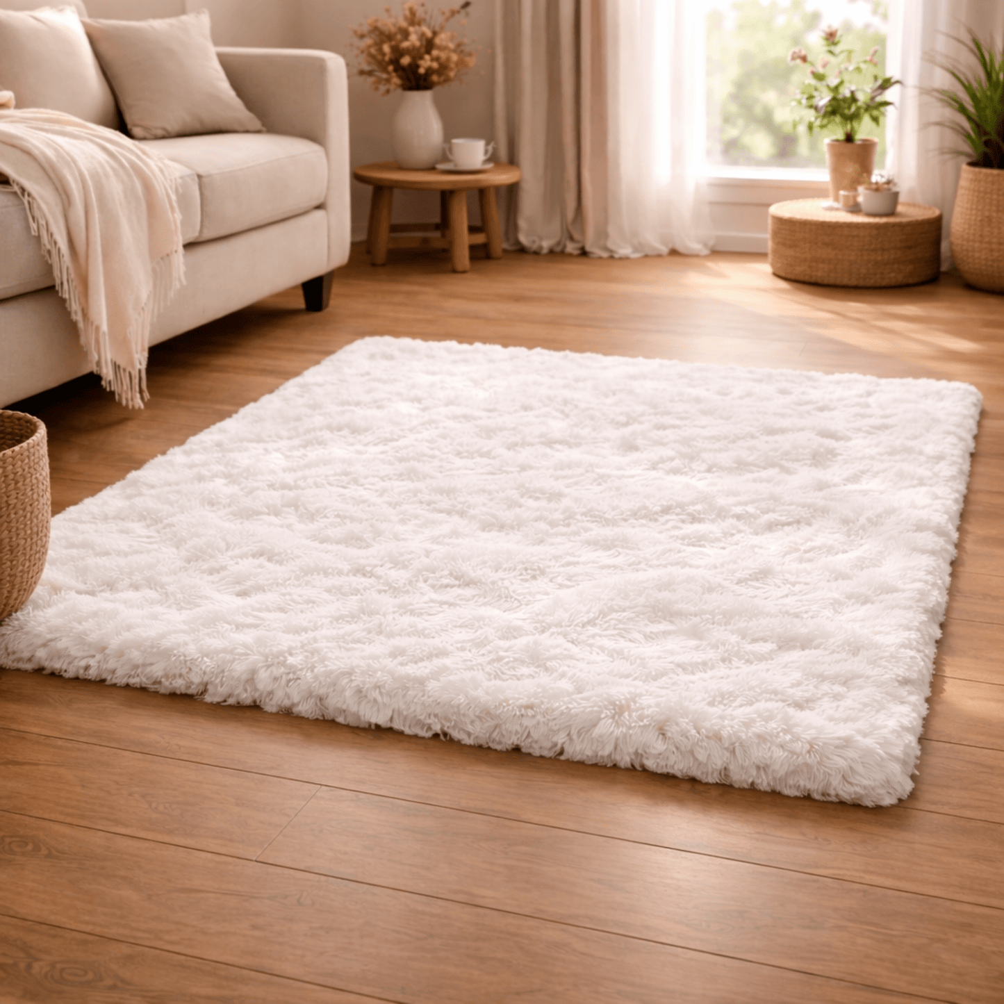 Tapis Shaggy Doux Antidérapant – Descente de Lit Chambre Salon - Coin De Nuit - Tapis