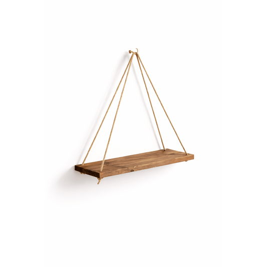 Étagère Murale Suspendue Bois et Corde – Rangement Plantes Intérieur - Coin De Nuit - Étagère murale