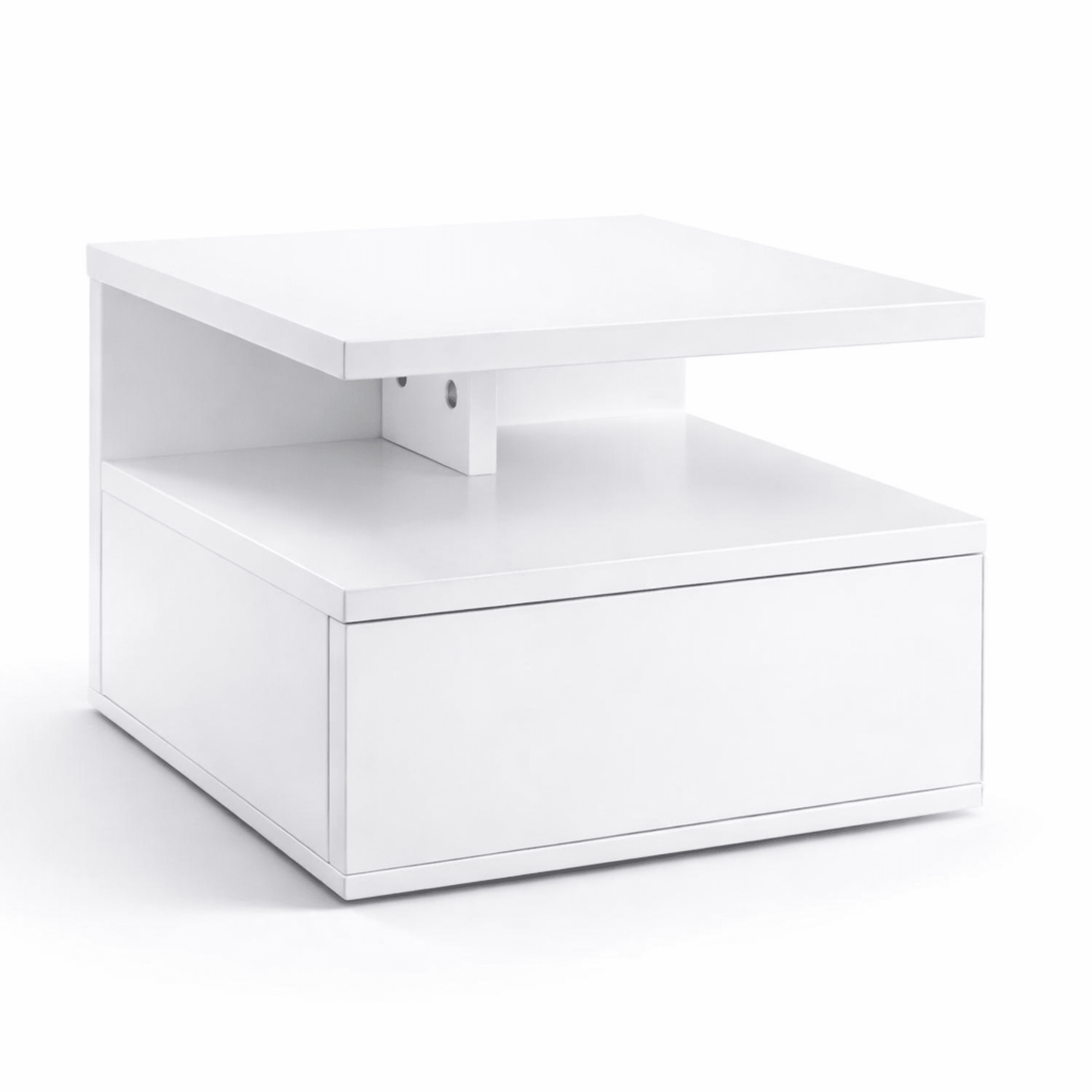 Lot 2 Tables de Chevet Murales Flottantes – Tiroir + Étagère – Chambre - Coin De Nuit - Table de chevet