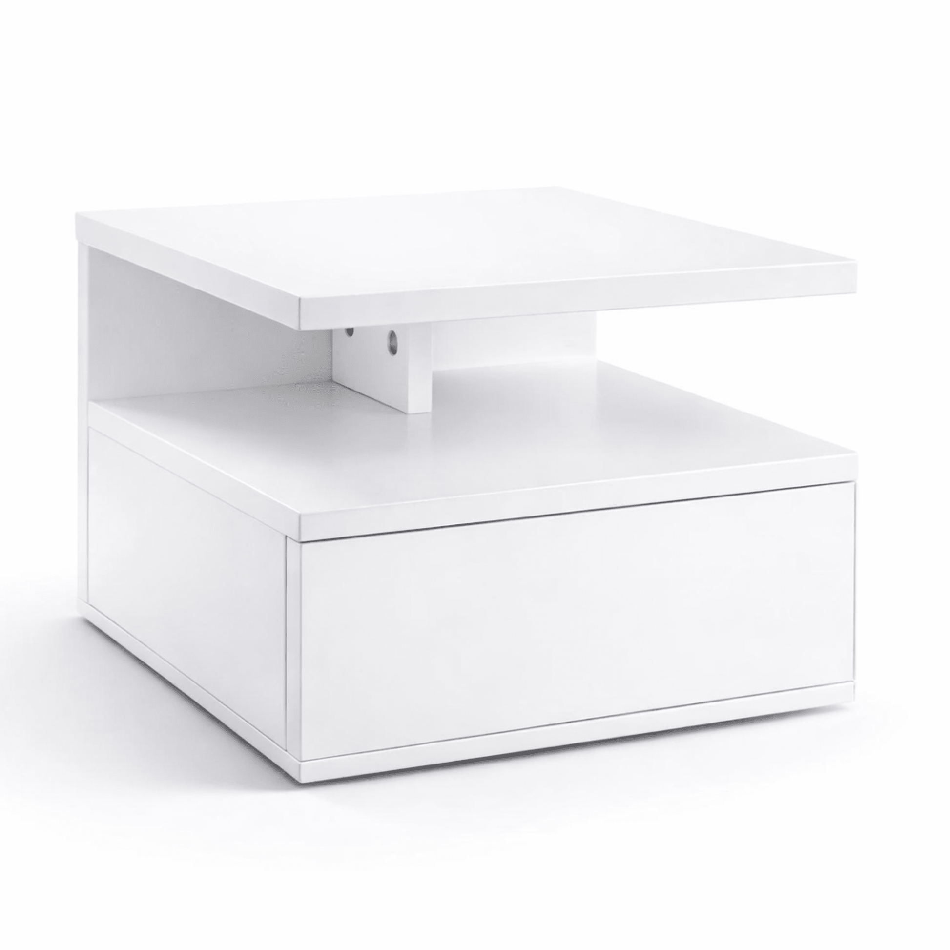 Lot 2 Tables de Chevet Murales Flottantes – Tiroir + Étagère – Chambre - Coin De Nuit - Table de chevet