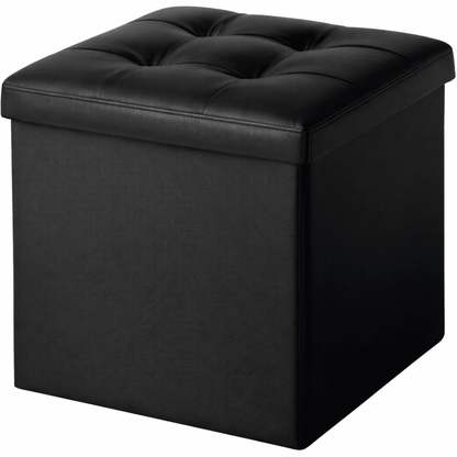 Tabouret Pliant avec Rangement 30x30x30 cm – Assise Rembourrée – Oak & Tea - Coin De Nuit - Tabouret de rangement