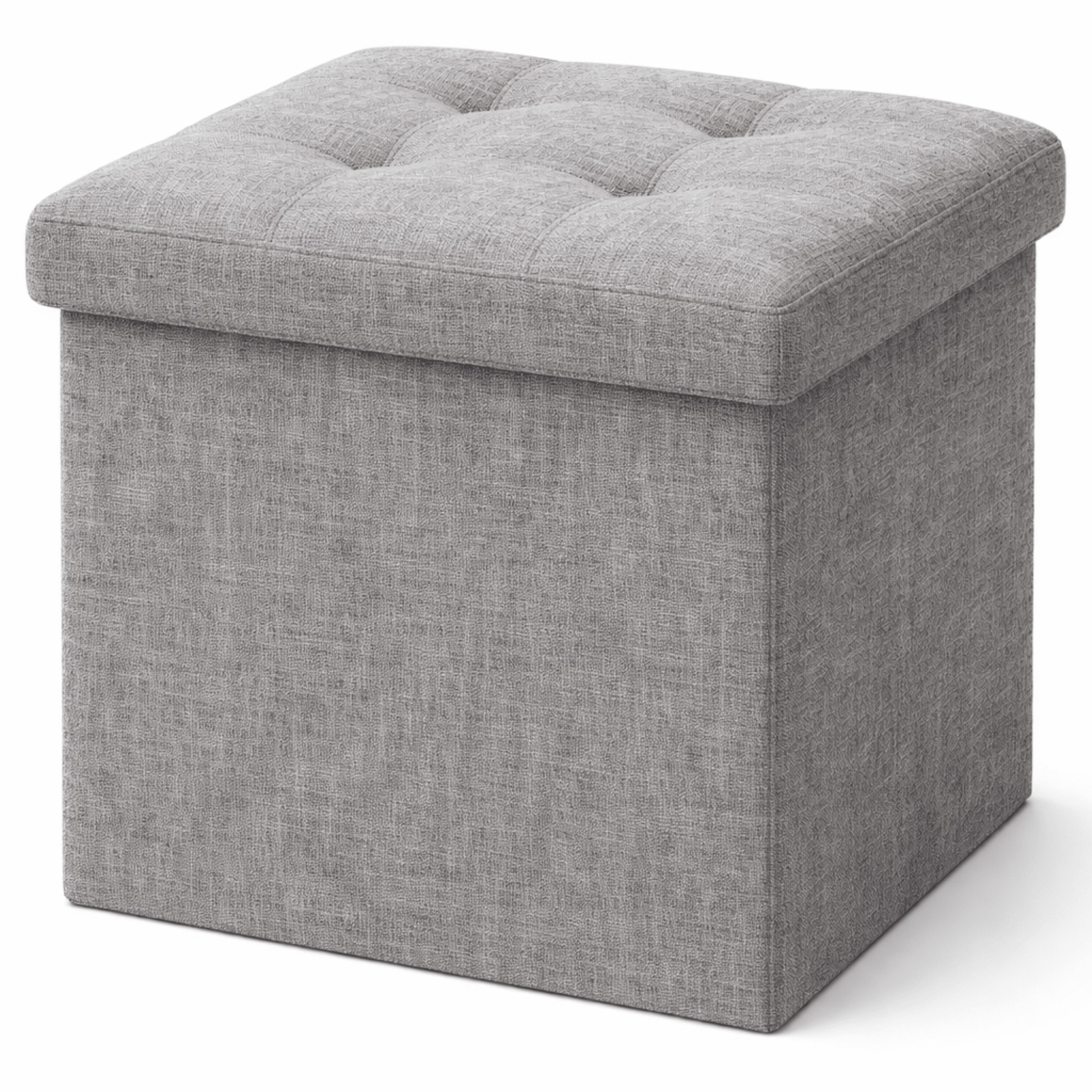 Tabouret Pliant avec Rangement 30x30x30 cm – Assise Rembourrée – Oak & Tea - Coin De Nuit - Tabouret de rangement